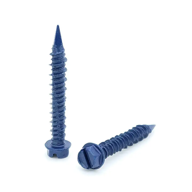 Tornillo de hormigón ranurado con cabeza de arandela hexagonal